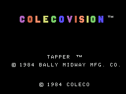 Root Beer Tapper title screen for Colecovision
